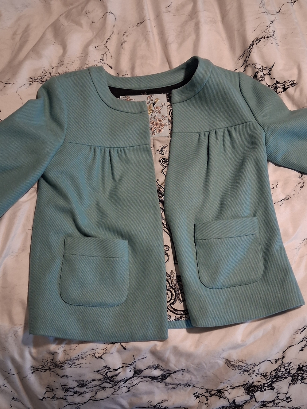 Anthroplogie Tabitha wool Peplum Blazer In Sea Foam